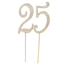 Load image into Gallery viewer, 25 Cake Topper Golden Silver