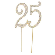 Load image into Gallery viewer, 25 Cake Topper Golden Silver