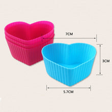Load image into Gallery viewer, 8Pcs Silicone Heart Muffin Cup Cake Mold