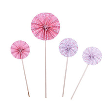 Load image into Gallery viewer, 4Pcs/lot Paper Fan Cake Topper Cupcake