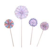 Load image into Gallery viewer, 4Pcs/lot Paper Fan Cake Topper Cupcake