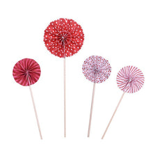 Load image into Gallery viewer, 4Pcs/lot Paper Fan Cake Topper Cupcake