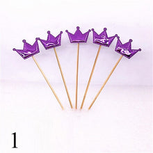 Load image into Gallery viewer, 5PCs/Lot Cute Crown Star Baby Cupcake Toppers