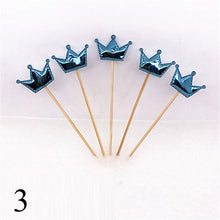 Load image into Gallery viewer, 5PCs/Lot Cute Crown Star Baby Cupcake Toppers
