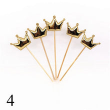 Load image into Gallery viewer, 5PCs/Lot Cute Crown Star Baby Cupcake Toppers