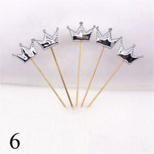 Load image into Gallery viewer, 5PCs/Lot Cute Crown Star Baby Cupcake Toppers