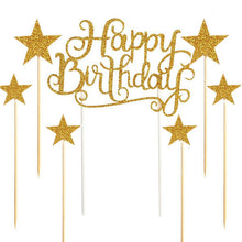 Load image into Gallery viewer, Glitter Happy Birthday Cake Decoration Heart