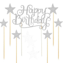 Load image into Gallery viewer, Glitter Happy Birthday Cake Decoration Heart