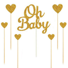 Load image into Gallery viewer, Glitter Happy Birthday Cake Decoration Heart