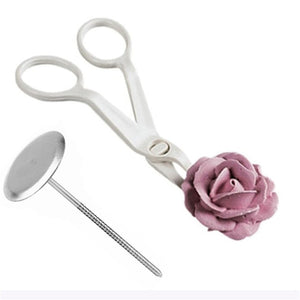2Pcs Flower Scissors Nail Rose Decor