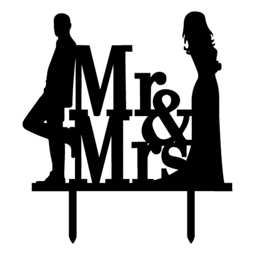 Mr & Mrs Bride Groom Wedding Cake Toppers