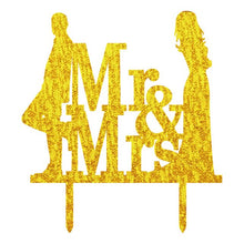 Load image into Gallery viewer, Mr &amp; Mrs Bride Groom Wedding Cake Toppers