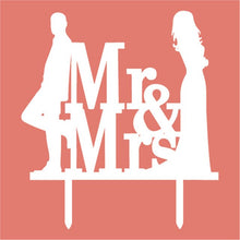 Load image into Gallery viewer, Mr &amp; Mrs Bride Groom Wedding Cake Toppers