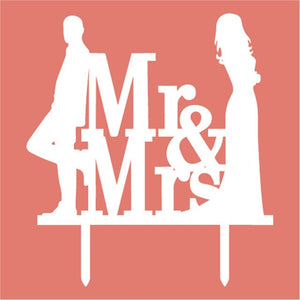 Mr & Mrs Bride Groom Wedding Cake Toppers
