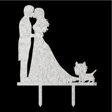 Load image into Gallery viewer, Wedding Bride Groom With Cat Cake Toppers