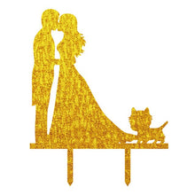 Load image into Gallery viewer, Wedding Bride Groom With Cat Cake Toppers