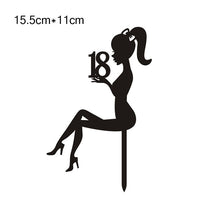 Load image into Gallery viewer, Lady Girl 18 Happy Birthday Cupcake Topper