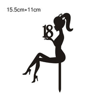 Load image into Gallery viewer, Lady Girl 18 Happy Birthday Cupcake Topper