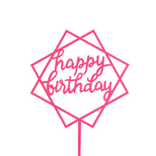 Load image into Gallery viewer, Glitter Happy Birthday Cake Topper Acrylic
