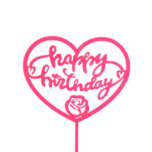 Load image into Gallery viewer, Glitter Happy Birthday Cake Topper Acrylic