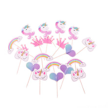 Load image into Gallery viewer, 24Pcs Cartoon Unicorn Cupcake Topper