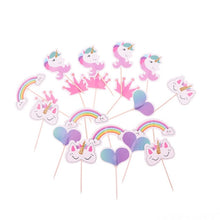 Load image into Gallery viewer, 24Pcs Cartoon Unicorn Cupcake Topper