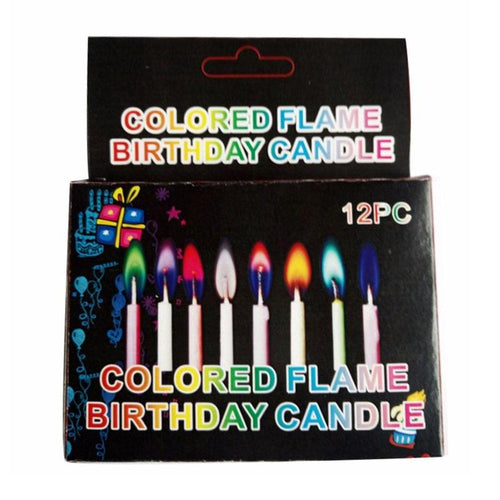 12Pcs/Box Happy Birthday Cake Candle Multicolour